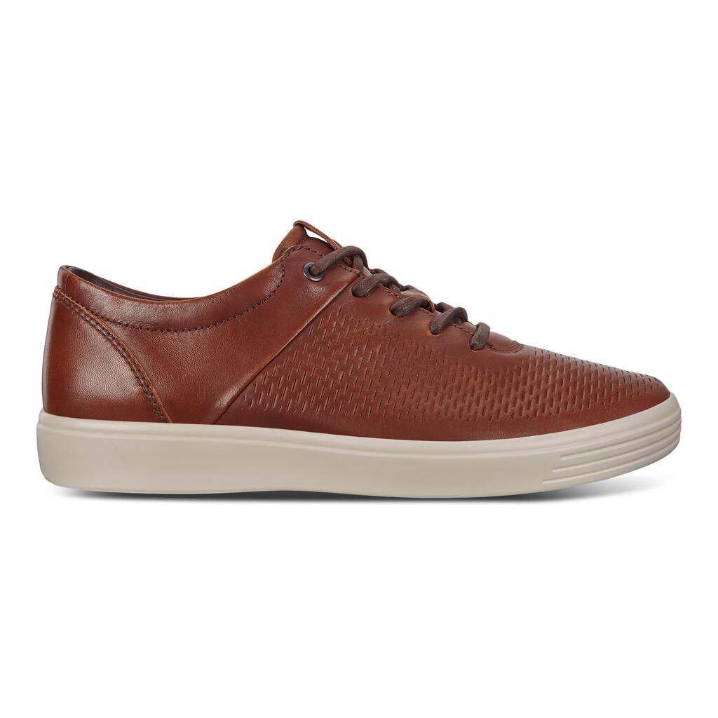 Baskets Ecco Soft 7 Lace-Up Homme Marron 0194-PQYRL